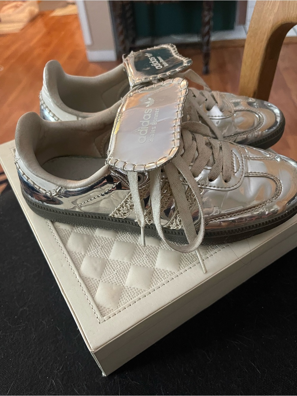 adidas x Wales Bonner Silver Metallic Low-Top Sneakers